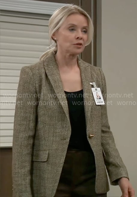 Felicia’s tweed blazer on General Hospital