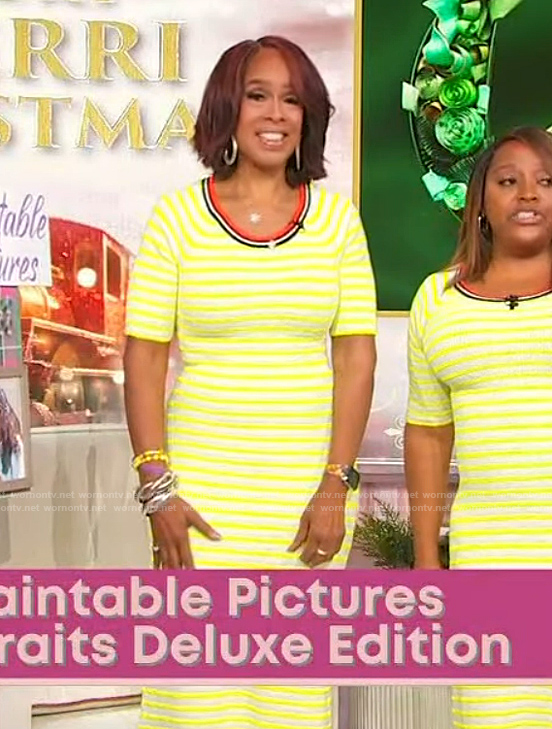 Gayle King’s yellow striped dress on Sherri