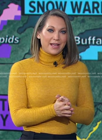 Ginger’s yellow turtleneck sweater on Good Morning America