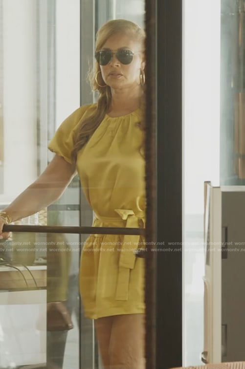 Gizelle’s yellow belted dress on The Real Housewives of Potomac