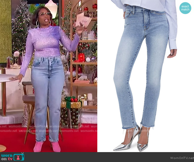 Good American Good Legs Straight Mid-Rise Jeans worn by Jennifer Hudson on The Jennifer Hudson Show