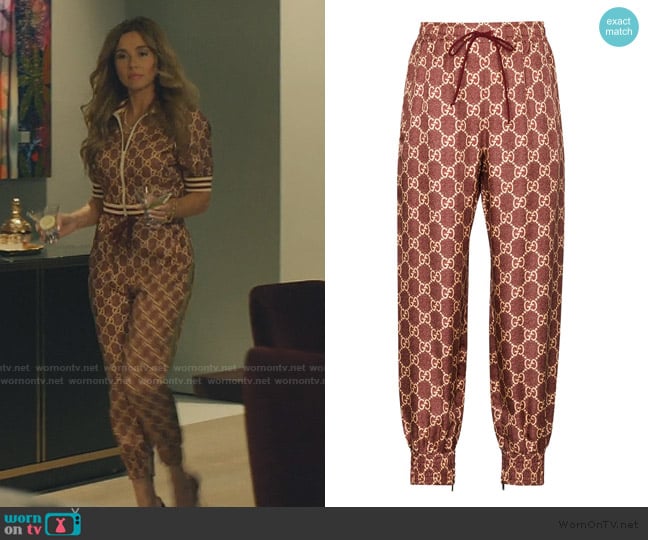 Gucci GG Supreme track pants worn by Margo Starling (Linda Cardellini) on No Good Deed