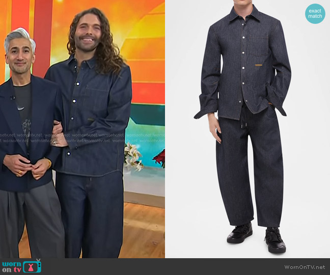 Helmut Lang Raw Denim Overshirt worn by Jonathan van Ness on Today