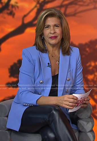 Hoda’s blue blazer with silver buttons on Today