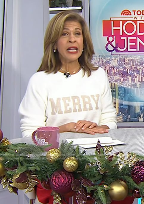 Hoda’s white Merry sweater on Today