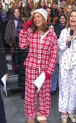 Hoda’s red plaid pajamas on Today