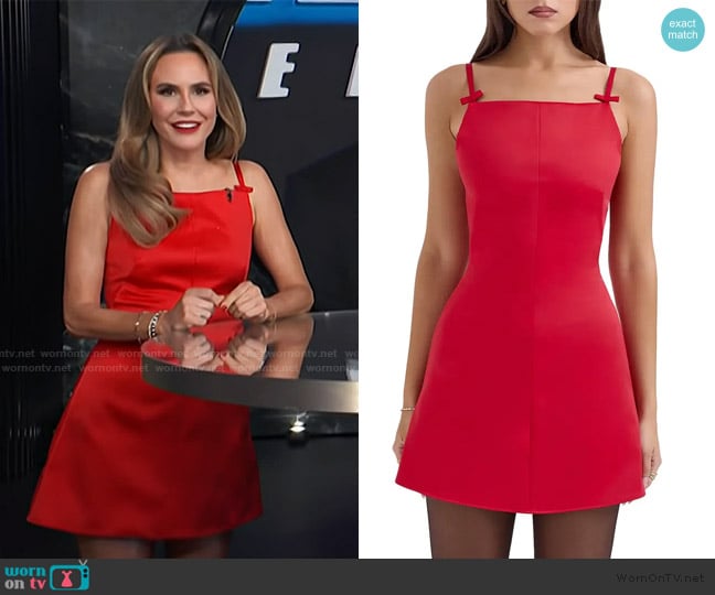 House of CB Dainty Square Neck A-Line Minidress worn by Keltie Knight on E! News