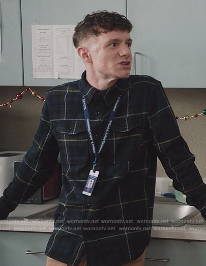 Jacob’s plaid shirt on Abbott Elementary