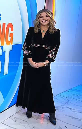 Jenna’s black floral embroidered dress on Today
