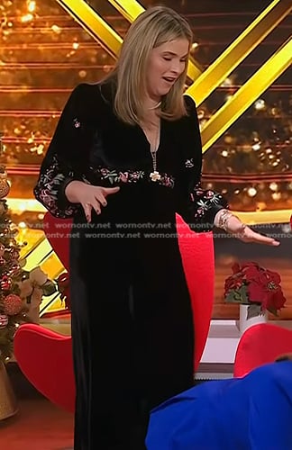 Jenna’s black floral embroidered dress on Today