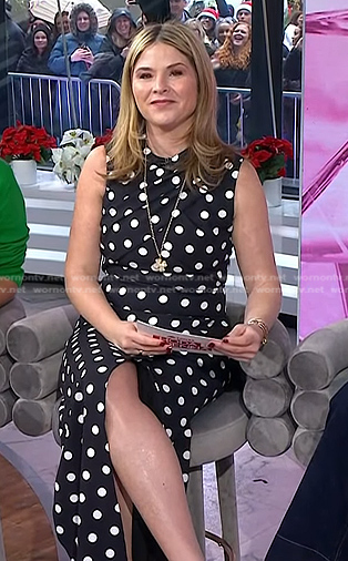 Jenna’s black polka dot sleeveless dress on Today