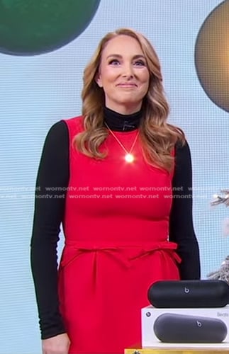 Jenny Freshwater’s red bow waist dress on Good Morning America