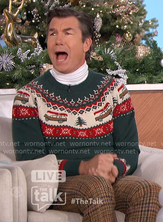 Jerry’s Christmas car sweater on The Talk