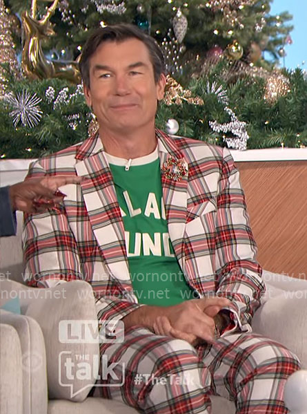 Jerry’s plaid suit and green t-shirt on The Talk