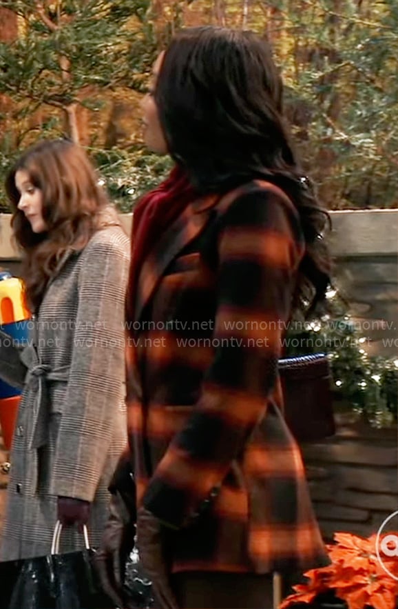 Jordan’s orange plaid coat on General Hospital