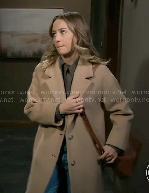 Josslyn’s camel coat on General Hospital