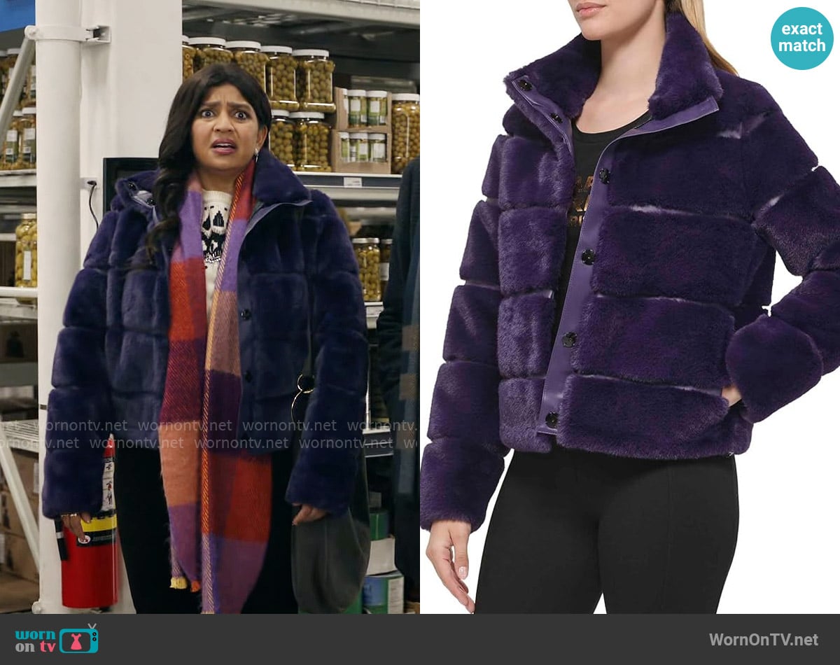 Karl Lagerfeld Paris Faux Fur Jacket worn by Bela (Punam Patel) on Ghosts