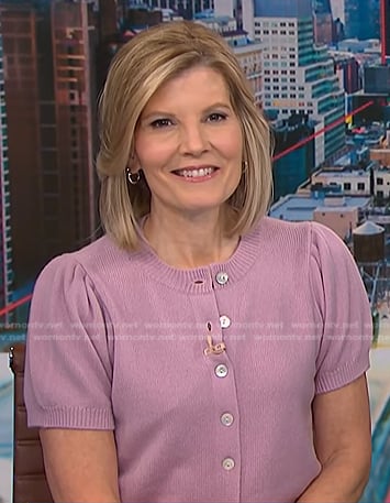 Kate’s pink short sleeve cardigan on NBC News Daily