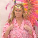 Kathy’s pink print robe on The Real Housewives of Beverly Hills