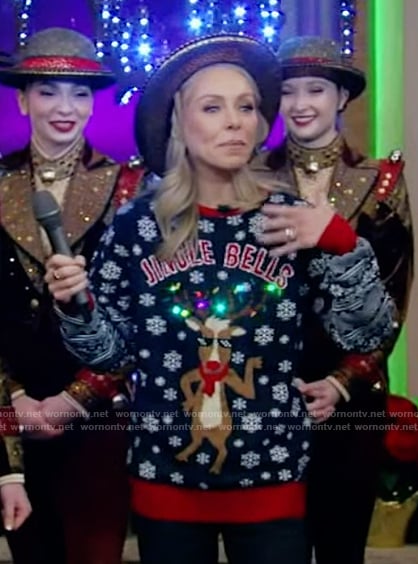 Kelly’s ugly Christmas sweater on Live with Kelly and Mark