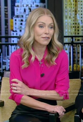 Kelly’s pink blouse on Live with Kelly and Mark