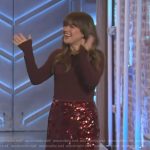 Kelly’s red sequin skirt on The Kelly Clarkson Show