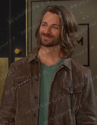 Kerry’s brown leather jacket on Days of our Lives