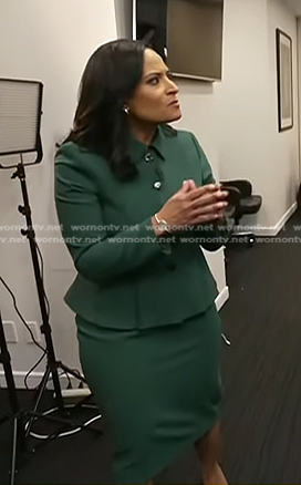 Kristen’s green peplum blazer and skirt on Today