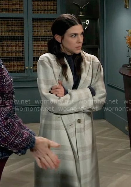 Kristina’s beige checked coat on General Hospital