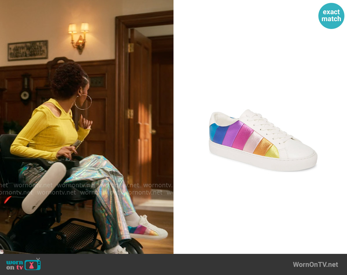 Kurt Geiger Rainbow Shop Lane Sneaker worn by Jocelyn (Lauren Lolo Spencer) on The Sex Lives of College Girls