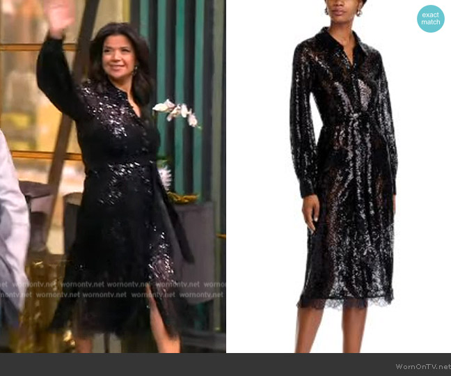 L'Agence Frida Lace Dress worn by Ana Navarro on The View