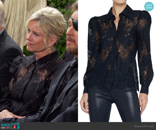 L'Agence Jenica Lace Blouse worn by Kayla Brady (Mary Beth Evans) on Days of our Lives