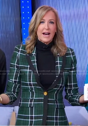 Lara’s green plaid blazer on Good Morning America