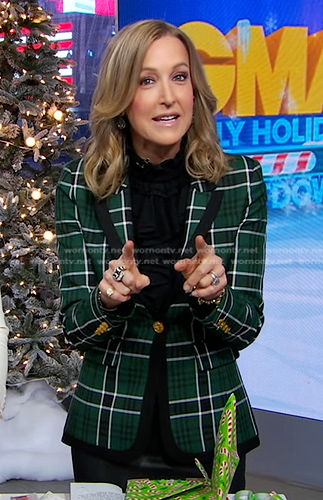Lara’s green plaid blazer on Good Morning America