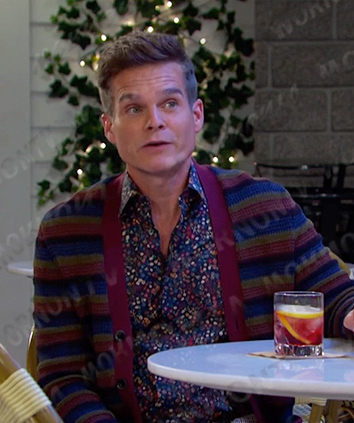 Leo’s floral shirt and striped cardigan on Days of our Lives
