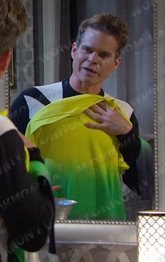 Leo’s tie dye colorblock sweater on Days of our Lives