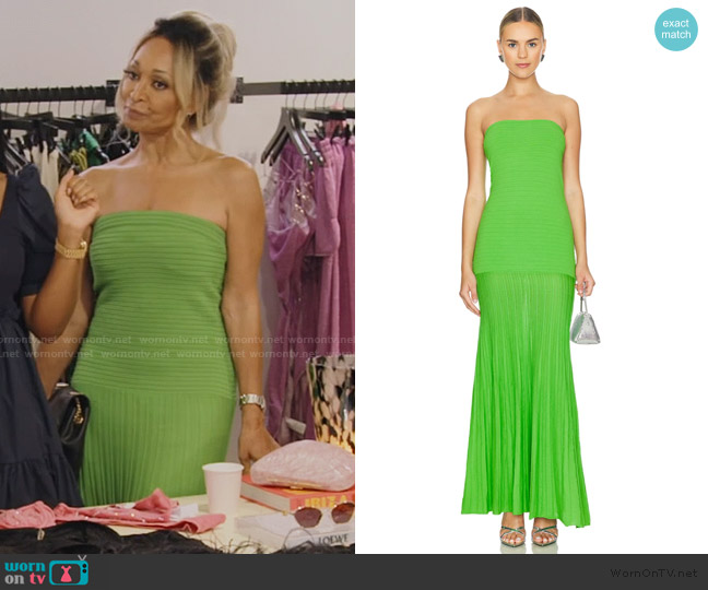Line & Dot Arlo Tube Dress worn by Karen Huger on The Real Housewives of Potomac