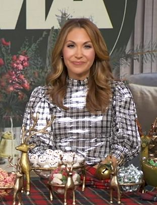Lori’s metallic plaid top on Good Morning America