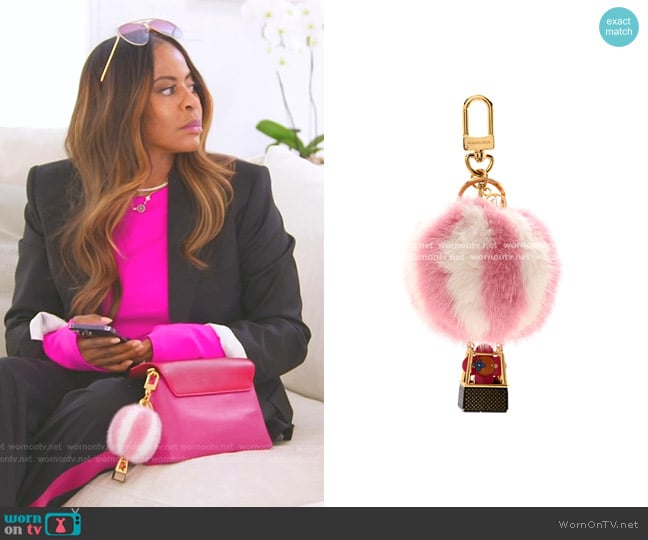 Louis Vuitton Mink Fur Vivienne Balloon Bag Charm Key Holder worn by Mary Cosby on The Real Housewives of Salt Lake City