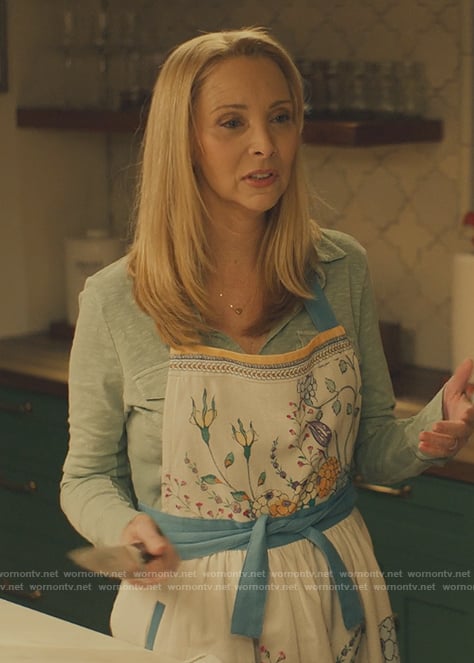 Lydia’s floral print apron on No Good Deed