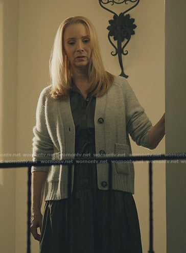 Lydia’s gray cardigan on No Good Deed