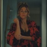 Margo’s red floral print chemise and robe on No Good Deed