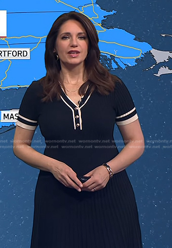 Maria’s black contrast trim knit dress on Today