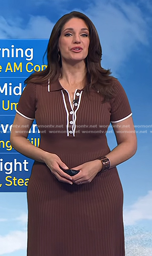 Maria’s brown ribbed polo dress on Today