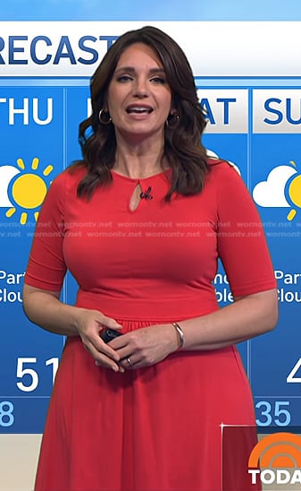 Maria’s red keyhole dress on Today