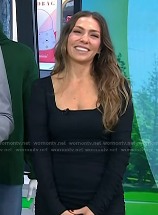Melissa’s black square neck dress on Today