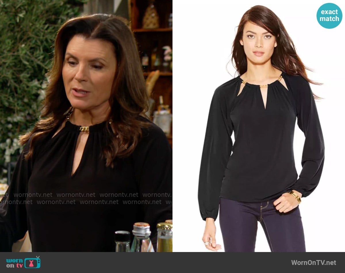 MICHAEL Michael Kors Cutout Chain-Link Top worn by Sheila Carter (Kimberlin Brown) on The Bold and the Beautiful