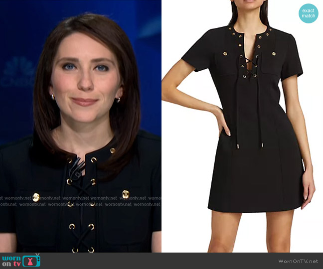 MICHAEL Michael Kors Cotton Short-Sleeve Minidress worn by Angelica Peebles on NBC News Daily