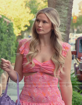 Molly’s pink floral print cutout dress on Southern Charm