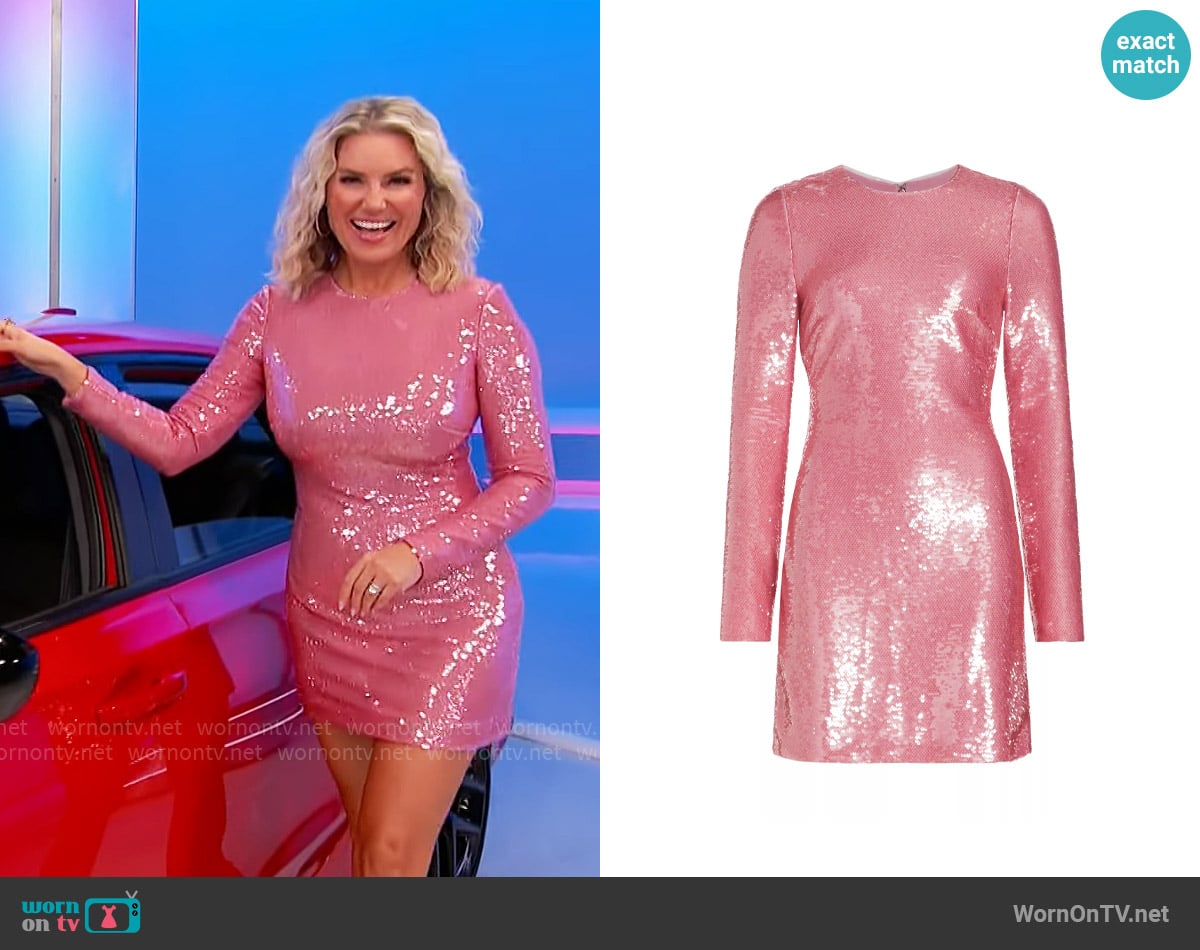 ML Monique Lhuillier Claire Sequin Dress worn by Rachel Reynolds on The Price is Right